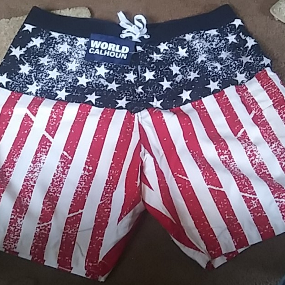 Mens american flag swim shorts xl